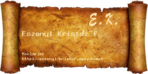 Eszenyi Kristóf névjegykártya
